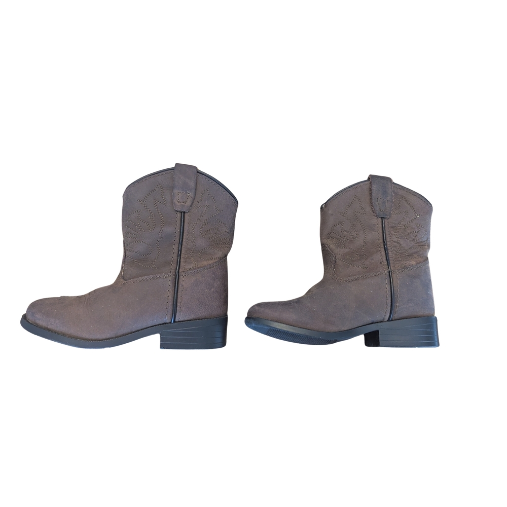 Masterson Boot Co Leather Cowboy Boots Toddler 7c Brown Embroider